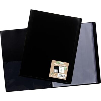 eco-eco A5 100% återvunnen 10 fickor svart flexibelt fodral portfölj bok mapp visningsbok, eco162 eco-eco A5 100% återvunnen 10 fickor svart flexibelt fodral portfölj bok mapp visningsbok, eco162