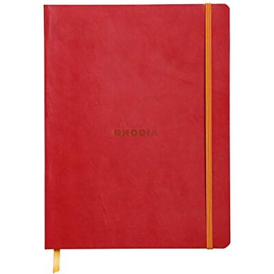 Rhodia 117513C Anteckningsbok (med mjukt kuvert, linjerat, 80 ark, 19 x 25 cm) vallmoröd Rhodia 117513C Anteckningsbok (med mjukt kuvert, linjerat, 80 ark, 19 x 25 cm) vallmoröd