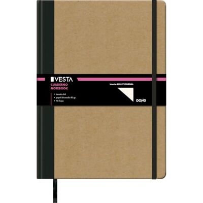 DOHE Bullet Journal Notebook A4 Prickad insida 21 x 29,7 cm, hårt omslag med kraftkartong, 96 ark, elastisk gummistängning, Macapagina, professionell stor anteckningsbok för anteckningar och DOHE Bullet Journal Notebook A4 Prickad insida 21 x 29,7 cm, hårt omslag med kraftkartong, 96 ark, elastisk gummistängning, Macapagina, professionell stor anteckningsbok för anteckningar och