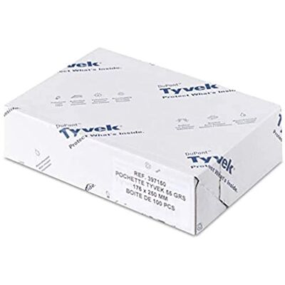 Tyvek 00011782 Kuvert, Vit, 100 stycken Tyvek 00011782 Kuvert, Vit, 100 stycken