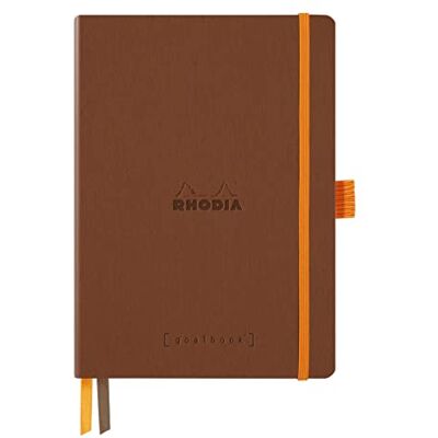 Rhodia 117812C Carnet Souple Bullet Journal Goalbook Cuivre A5 Pointillés Dot 240 pages Papier Clairefontaine Ivoire 90g 2 Rubans, Fermeture Élastique Couverture Simili Cuir Rhodia 117812C Carnet Souple Bullet Journal Goalbook Cuivre A5 Pointillés Dot 240 pages Papier Clairefontaine Ivoire 90g 2 Rubans, Fermeture Élastique Couverture Simili Cuir