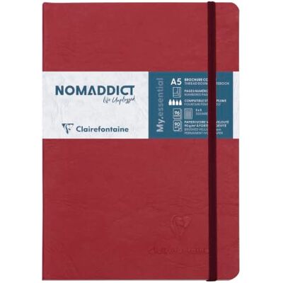 Clairefontaine 793422C Anteckningsbok AgeBag My Essentials, DIN A5, 14,8 x 21 cm, 96 ark rutat, numrerat, 90 g, 1 styck, röd Clairefontaine 793422C Anteckningsbok AgeBag My Essentials, DIN A5, 14,8 x 21 cm, 96 ark rutat, numrerat, 90 g, 1 styck, röd