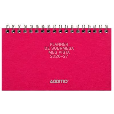 ADDITIO Månadsvy stationär planerare Kompakt månadsplanerare 21 x 10 cm, 48 sidor med kalender och anteckningar, dubbla spiraler, 100 g munken-papper, skrivbord, röd, spanska ADDITIO Månadsvy stationär planerare Kompakt månadsplanerare 21 x 10 cm, 48 sidor med kalender och anteckningar, dubbla spiraler, 100 g munken-papper, skrivbord, röd, spanska