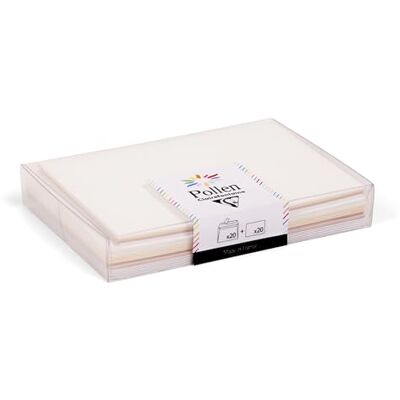 Clairefontaine 20918C Coffret Pollen uni, 20 env. C6 + 20 cartes 110x155, ass. Mariage Clairefontaine 20918C Coffret Pollen uni, 20 env. C6 + 20 cartes 110x155, ass. Mariage
