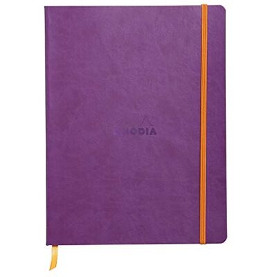Rhodia 117510C – lila flexibel anteckningsbok – 19 x 25 cm – fodrad – 160 sidor – Clairefontaine elfenbenspapper 90 g/m – bokmärke, elastisk stängning – fodral i fuskläder – rama-samling Rhodia 117510C – lila flexibel anteckningsbok – 19 x 25 cm – fodrad – 160 sidor – Clairefontaine elfenbenspapper 90 g/m – bokmärke, elastisk stängning – fodral i fuskläder – rama-samling