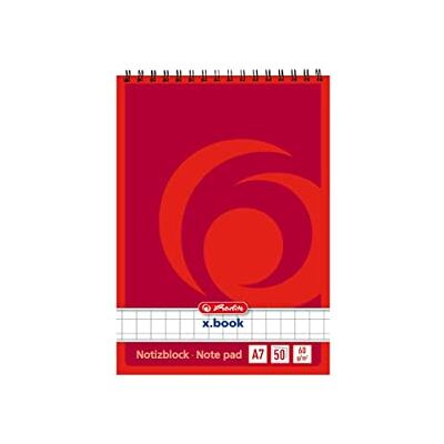 herlitz 110734 anteckningsblock, rutig, A7, 50 ark orange herlitz 110734 anteckningsblock, rutig, A7, 50 ark orange