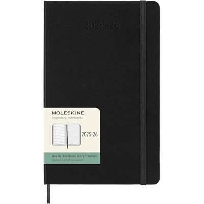 Moleskine 18 Monate Wochen Notizkalender 2025/2026, L/A5, 1 Wo = 1 Seite, Rechts linierte Seite, Fester Einband, Schwarz Moleskine 18 Monate Wochen Notizkalender 2025/2026, L/A5, 1 Wo = 1 Seite, Rechts linierte Seite, Fester Einband, Schwarz