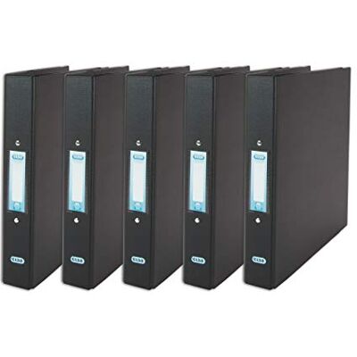 Elba , Ringpärm A4, 2 ringar, plast, svart, 5 mappar, 400131308 Elba , Ringpärm A4, 2 ringar, plast, svart, 5 mappar, 400131308