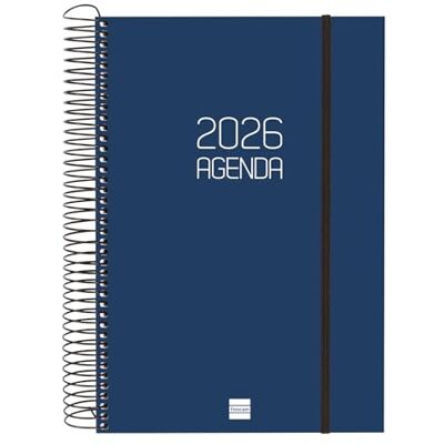 Finocam Spiralplanerare 2026 1 dag sida januari december (12 månader) Årlig dagbok 2026 med gummi Opaque spiral polypropenlock blå katalansk Finocam Spiralplanerare 2026 1 dag sida januari december (12 månader) Årlig dagbok 2026 med gummi Opaque spiral polypropenlock blå katalansk