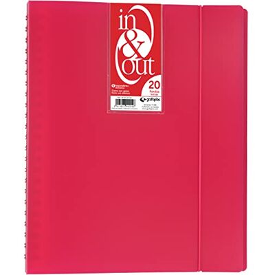 Grafoplás grafoplas 39422054 – Mapp, 20 fickor, i & out-system, A4, fuchsia Grafoplás grafoplas 39422054 – Mapp, 20 fickor, i & out-system, A4, fuchsia