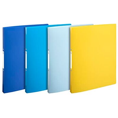 Exacompta Ref. 54110E Set med 4 mjuka pärmar Bee Blue 2 runda ringar diameter 15 mm rygg 20 mm yttermått 32 x 25 cm arkivformat A4 assorterade färger Exacompta Ref. 54110E Set med 4 mjuka pärmar Bee Blue 2 runda ringar diameter 15 mm rygg 20 mm yttermått 32 x 25 cm arkivformat A4 assorterade färger