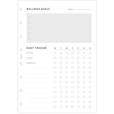 Filofax påfyllningsbar anteckningsbok A5 wellness trackers påfyllning Filofax påfyllningsbar anteckningsbok A5 wellness trackers påfyllning