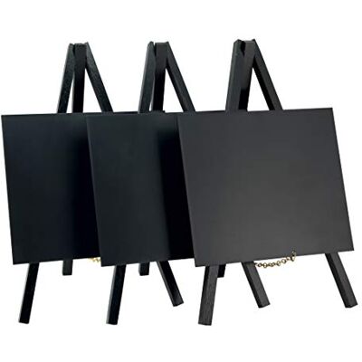Securit bordsskivor med stavskiva av lackerat trä, svart, i 3-pack, ca 15 x 26 x 1,5 cm stor Securit bordsskivor med stavskiva av lackerat trä, svart, i 3-pack, ca 15 x 26 x 1,5 cm stor