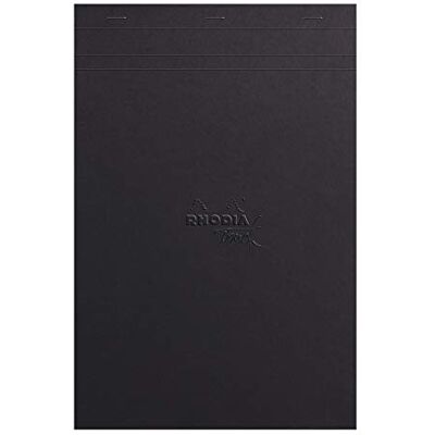 Rhodia 116112C – Black Maya Pad A4+, 21 x 31,8 cm, 50 ark, blank mikroperforerad och avtagbar, 120 g, svart, 1 st Rhodia 116112C – Black Maya Pad A4+, 21 x 31,8 cm, 50 ark, blank mikroperforerad och avtagbar, 120 g, svart, 1 st