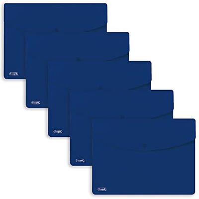 Favorit kuvert med Sprint-knapp, A4, Polypropylen, Matt, 5-pack Blå, 400159211 Favorit kuvert med Sprint-knapp, A4, Polypropylen, Matt, 5-pack Blå, 400159211