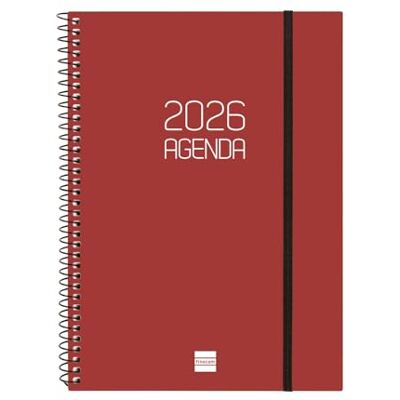 Finocam Agenda 2026 veckovy horisontell januari-december (12 månader) Årlig dagbok 2026 med elastiskt gummi Beta polypropenlock röd portugisiska Finocam Agenda 2026 veckovy horisontell januari-december (12 månader) Årlig dagbok 2026 med elastiskt gummi Beta polypropenlock röd portugisiska