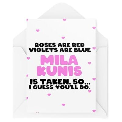 Tongue in Peach Roliga kort för par – årsdag alla hjärtans dag – Roses Are Red Violets Are Blue Mila Kuni – So You'll Do – Celebrity Crush – CBH2077 Tongue in Peach Roliga kort för par – årsdag alla hjärtans dag – Roses Are Red Violets Are Blue Mila Kuni – So You'll Do – Celebrity Crush – CBH2077