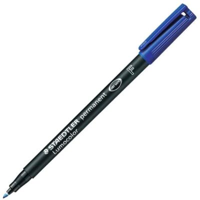 STAEDTLER 318-3 Lumocolor permanent Folienstift (wasserfest, 10 Stück in Kartonschachtel, F-Spitze Linienbreite ca. 0.6 mm, hohe Qualität Made in Germany, wischfest, sekundenschnell trocken) blau, Fein (ca. 0,6 mm), 318-3 VE STAEDTLER 318-3 Lumocolor permanent Folienstift (wasserfest, 10 Stück in Kartonschachtel, F-Spitze Linienbreite ca. 0.6 mm, hohe Qualität Made in Germany, wischfest, sekundenschnell trocken) blau, Fein (ca. 0,6 mm), 318-3 VE