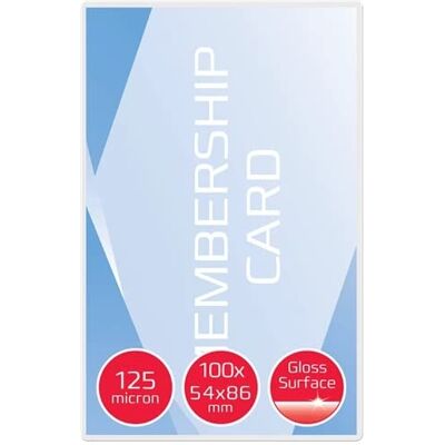 GBC Lamineringsfickor För Kort, 54 x 86 mm, Glansiga, 2 x 125 Mikron, 100-Pack, 3740300 GBC Lamineringsfickor För Kort, 54 x 86 mm, Glansiga, 2 x 125 Mikron, 100-Pack, 3740300