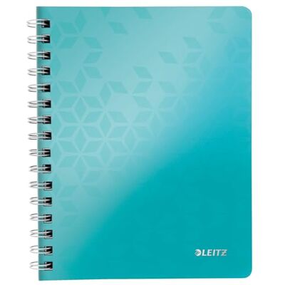 Leitz WOW Anteckningsblock med mjuk pärm, A5, 80 ark, linjerad, spiralbundet, vitt papper, 90 g/m2, isblå, 46390051 Leitz WOW Anteckningsblock med mjuk pärm, A5, 80 ark, linjerad, spiralbundet, vitt papper, 90 g/m2, isblå, 46390051
