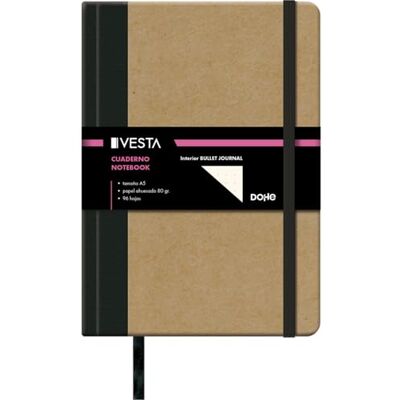 DOHE Bullet Journal Notebook A5 Prickad insida 15 x 21 cm, hårt omslag med kraftkartong, 96 ark, elastisk gummistängning, Macapagina, professionell stor anteckningsbok för anteckningar och DOHE Bullet Journal Notebook A5 Prickad insida 15 x 21 cm, hårt omslag med kraftkartong, 96 ark, elastisk gummistängning, Macapagina, professionell stor anteckningsbok för anteckningar och