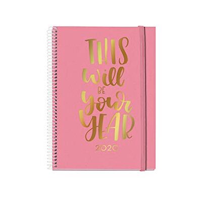Miquelrius 34013 kalender 2020 tagg (155 x 213 mm), skrivbord, rosa Miquelrius 34013 kalender 2020 tagg (155 x 213 mm), skrivbord, rosa