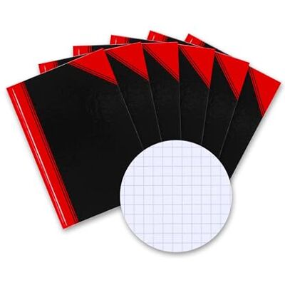 Bantex A6 rutig, 96 ark, 70 g/m², svart, 6 stycken Bantex A6 rutig, 96 ark, 70 g/m², svart, 6 stycken