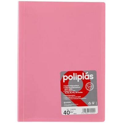 Grafoplás Grafoplas I Plastfodral I 40 Transparenta Fodral I Storlek Folio Rosa I Serie Polypler Opak I Tillverkad i Spanien I Flexibla Kepsar I Stor Förvaringskapacitet Grafoplás Grafoplas I Plastfodral I 40 Transparenta Fodral I Storlek Folio Rosa I Serie Polypler Opak I Tillverkad i Spanien I Flexibla Kepsar I Stor Förvaringskapacitet