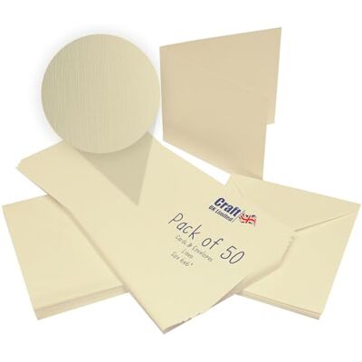 Craft UK Limited Craft UK W104 kort och kuvert, linne, 15,2 x 15,2 cm, elfenbensfärgat linne, 6 x 6 Craft UK Limited Craft UK W104 kort och kuvert, linne, 15,2 x 15,2 cm, elfenbensfärgat linne, 6 x 6