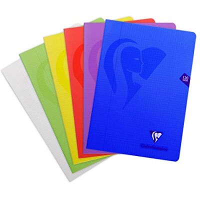 Clairefontaine 303522Cpack ett paket med 10 Mimesys häftade anteckningsböcker A4 21 x 29,7 cm 120 sidor små plattor med marginal 90 g Polypro omslag slumpmässiga blandade färger Clairefontaine 303522Cpack ett paket med 10 Mimesys häftade anteckningsböcker A4 21 x 29,7 cm 120 sidor små plattor med marginal 90 g Polypro omslag slumpmässiga blandade färger