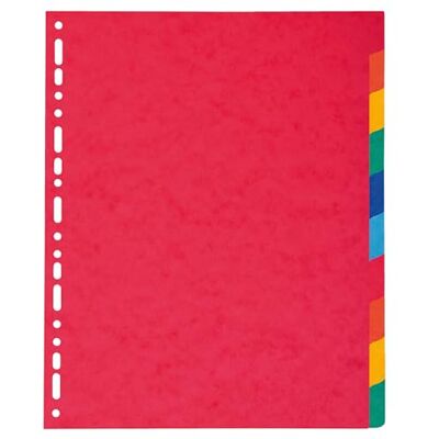 Exacompta Ref. 2410E kartong med 10 flikar i äkta mjukt glanskort 225g/m2 FSC® med 10 neutrala flikar Maxi-A4-format Mått 24,5 x 29,7 cm diverse färger Exacompta Ref. 2410E kartong med 10 flikar i äkta mjukt glanskort 225g/m2 FSC® med 10 neutrala flikar Maxi-A4-format Mått 24,5 x 29,7 cm diverse färger