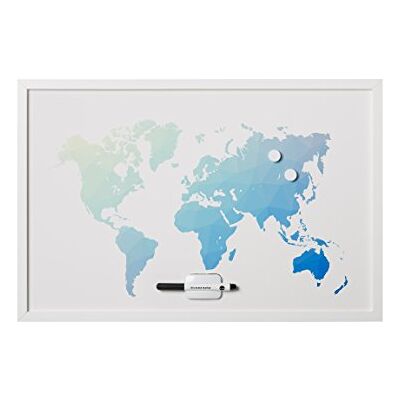 Bi-Office Whiteboard Polygon världskarta 60x40 cm Ram Bi-Office Whiteboard Polygon världskarta 60x40 cm Ram