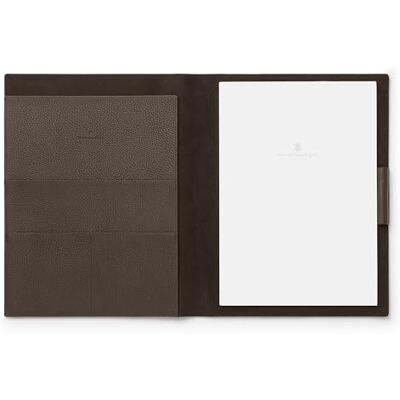 Graf von Faber-Castell 118779 – skrivmapp DIN A4 Cashmere, mörkbrun, med anteckningsblock, stiftögla och fack Graf von Faber-Castell 118779 – skrivmapp DIN A4 Cashmere, mörkbrun, med anteckningsblock, stiftögla och fack