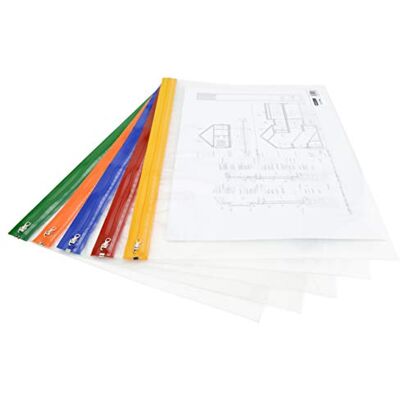 Rapesco 1507 Zip-Mapp med Metalldragkedja, A3, Remsor i Blandade Transparenta Färger, 5-Pack Rapesco 1507 Zip-Mapp med Metalldragkedja, A3, Remsor i Blandade Transparenta Färger, 5-Pack