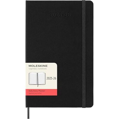 Moleskine 18 Monate Tagesnotizkalender 2025/2026, L/A5, 1 Tag = 1 Seite, Fester Einband, Schwarz Moleskine 18 Monate Tagesnotizkalender 2025/2026, L/A5, 1 Tag = 1 Seite, Fester Einband, Schwarz
