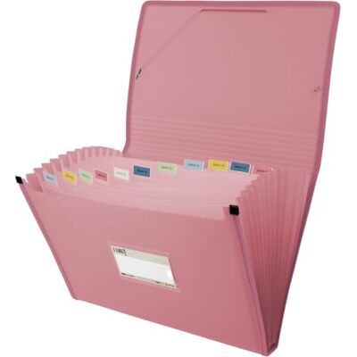 Grafoplás Grafoplas Dragspelsmapp, foliostorlek, rosa, 13 positioner, ogenomskinlig halvstyv poly, inklusive sökaretikett, perfekt skoldokumentsorterare och kontor Grafoplás Grafoplas Dragspelsmapp, foliostorlek, rosa, 13 positioner, ogenomskinlig halvstyv poly, inklusive sökaretikett, perfekt skoldokumentsorterare och kontor