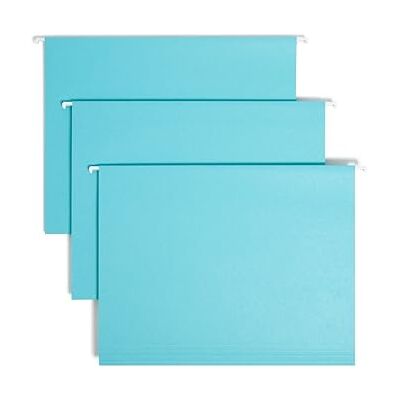 Smead Hängande filmappar, 1/5 Tab, 11 Point Stock, Letter, Aqua, 25/Box Smead Hängande filmappar, 1/5 Tab, 11 Point Stock, Letter, Aqua, 25/Box