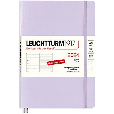 LEUCHTTURM1917 367771 Veckokalender och anteckningsbok medium (A5) 2024, softcover, lilac, tyska, 12 månader LEUCHTTURM1917 367771 Veckokalender och anteckningsbok medium (A5) 2024, softcover, lilac, tyska, 12 månader
