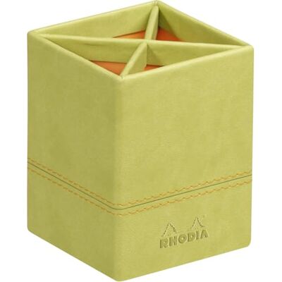 Rhodia 318816C pennhållare (8 x 8 x 11 cm, konstläder, elegant och praktisk, perfekt för ditt kontor) 1 st, anisgrön Rhodia 318816C pennhållare (8 x 8 x 11 cm, konstläder, elegant och praktisk, perfekt för ditt kontor) 1 st, anisgrön