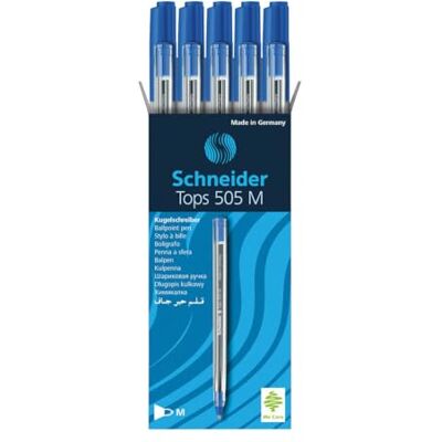 Schneider Tops 505 PTE M Linje Bredd Kulspetspenna, 10-styck, Blå Schneider Tops 505 PTE M Linje Bredd Kulspetspenna, 10-styck, Blå