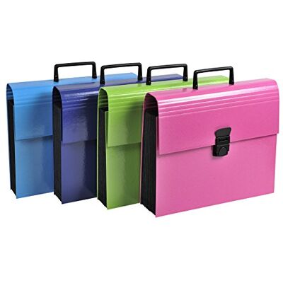 Exacompta Ref. 55630E 1 miniväska med Iderama-handtag laminerat pappersomslag svart inredning tryckknappsstängning 12 fack storlek 32x24cm slumpmässiga färger Exacompta Ref. 55630E 1 miniväska med Iderama-handtag laminerat pappersomslag svart inredning tryckknappsstängning 12 fack storlek 32x24cm slumpmässiga färger