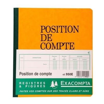 Exacompta Piqure position de compte 21x19cm 80pages Exacompta Piqure position de compte 21x19cm 80pages