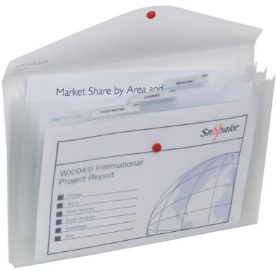 Snopake 14966 Polyfile Trio Foolscap 3 fickor plånbok fil med tryckknapp och flikar Classic Clear Snopake 14966 Polyfile Trio Foolscap 3 fickor plånbok fil med tryckknapp och flikar Classic Clear