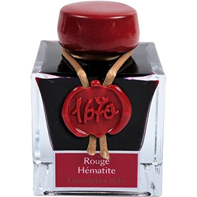 Jacques Herbin J.Herbin 15026JT årsdag bläckflaska 1670 (50 ml, för fjäderhållare, färgintensiv) röd Jacques Herbin J.Herbin 15026JT årsdag bläckflaska 1670 (50 ml, för fjäderhållare, färgintensiv) röd