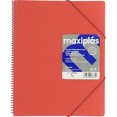 Grafoplás Grafoplas A4 plastfodral, korall, 40 genomskinliga foder, PVC-spiral, perfekt för arkivering av skol- och kontorsmaterial, ogenomskinlig maxiplin, 360 öppning Grafoplás Grafoplas A4 plastfodral, korall, 40 genomskinliga foder, PVC-spiral, perfekt för arkivering av skol- och kontorsmaterial, ogenomskinlig maxiplin, 360 öppning