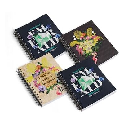Pigna x Bridgerton, 4-pack spiralanteckningsböcker, hög foliering, inre 1R, ränder Pigna x Bridgerton, 4-pack spiralanteckningsböcker, hög foliering, inre 1R, ränder