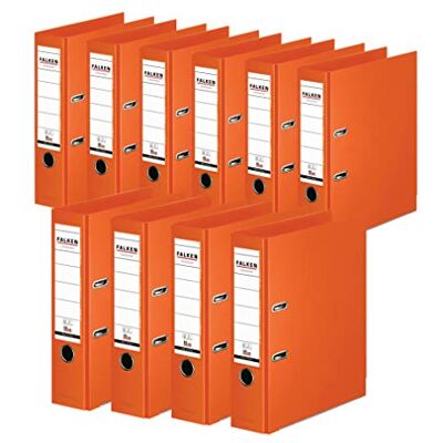 FALKEN Original 10-Pack Chromocolor Premium mappar. Made in Germany. Plastfolie utanför och innanför 8 cm bred DIN A4 orange ringpärm mapp brevmapp kontorsmapp plastmapp slitsad mapp FALKEN Original 10-Pack Chromocolor Premium mappar. Made in Germany. Plastfolie utanför och innanför 8 cm bred DIN A4 orange ringpärm mapp brevmapp kontorsmapp plastmapp slitsad mapp
