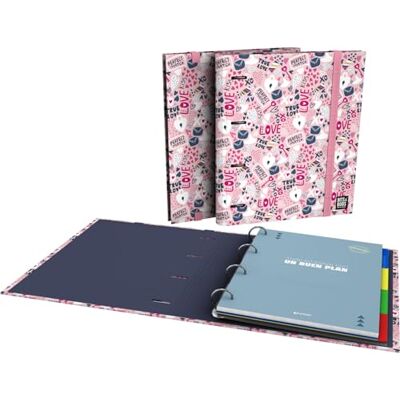 Grafoplás Grafoplas A4-ringpapp, bit- och Bobs True Love-mapp, inklusive ersättning + avdelare + planerare + klistermärken + genomskinligt kuvert, perfekt för skolbarn Grafoplás Grafoplas A4-ringpapp, bit- och Bobs True Love-mapp, inklusive ersättning + avdelare + planerare + klistermärken + genomskinligt kuvert, perfekt för skolbarn