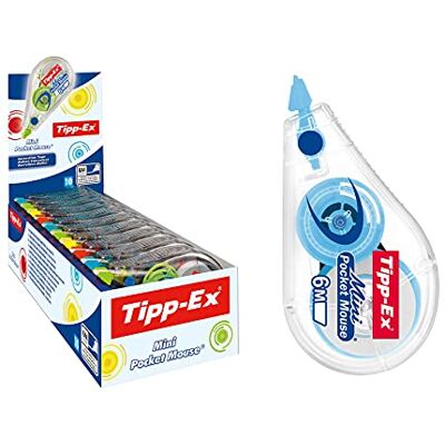 BIC Tipp-Ex Korrigeringsroller mini fickmus i 4 färger, 6 m x 5 mm, förpackning med 10, perfekt för skolväska, inskolning och skolstart BIC Tipp-Ex Korrigeringsroller mini fickmus i 4 färger, 6 m x 5 mm, förpackning med 10, perfekt för skolväska, inskolning och skolstart
