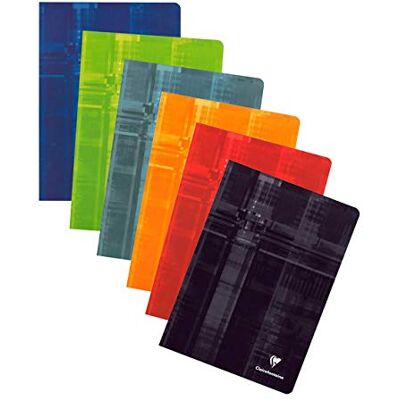 Clairefontaine 3152C en häftad anteckningsbok – A4 21 x 29,7 cm – 120 små kvadratsidor – vitt papper 90 g – laminerat kortfodral slumpmässig färg Clairefontaine 3152C en häftad anteckningsbok – A4 21 x 29,7 cm – 120 små kvadratsidor – vitt papper 90 g – laminerat kortfodral slumpmässig färg